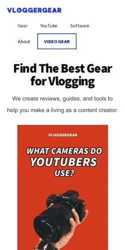 Vorschau der Website Vlogger Gear, Medium aus Vereinigte Staaten für gesponserte Artikel