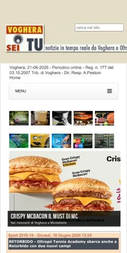 Podgląd witryny Voghera Sei Tu, medium z kraju Włochy do artykułów sponsorowanych