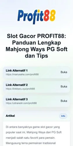 Förhandsvisning av webbplatsen PROFIT88, medium i Indonesien för sponsrade artiklar