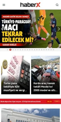 Podgląd witryny Haberx, medium z kraju Turcja do artykułów sponsorowanych