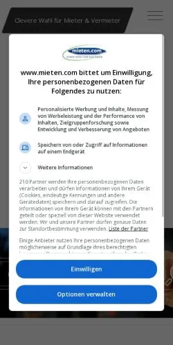 Aperçu du site Mieten, média de Allemagne pour articles sponsorisés