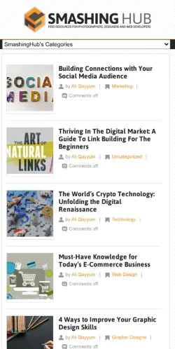 Aperçu du site Smashing Hub, média de États-Unis pour articles sponsorisés