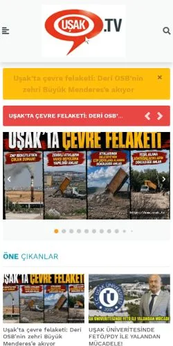 Vista previa del sitio Uşak tv Uşak Haber Sitesi, medio de Turquía para artículos patrocinados