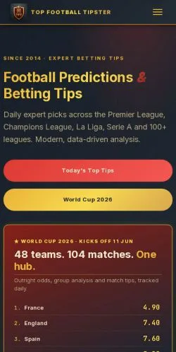 Anteprima del sito Top Football Tipster, media di Stati Uniti per articoli sponsorizzati