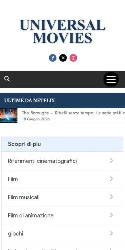 Podgląd witryny Universal Movies, medium z kraju Włochy do artykułów sponsorowanych