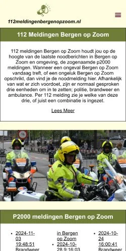 Podgląd witryny 112 Meldingen Bergen op Zoom, medium z kraju Holandia do artykułów sponsorowanych