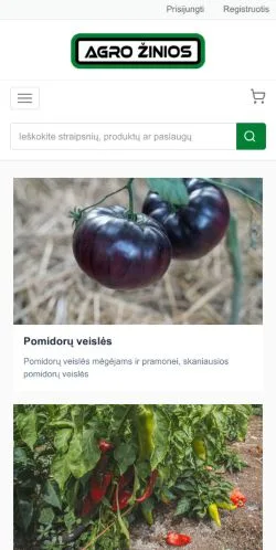 스폰서 기사용 미국 매체 Agrožinios 사이트 미리보기
