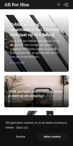 Aperçu du site All For Him, média de Pays-Bas pour articles sponsorisés