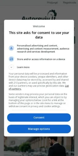 Anteprima del sito Autoreviu, media di Stati Uniti per articoli sponsorizzati