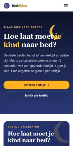 Anteprima del sito Bedtijden, media di Paesi Bassi per articoli sponsorizzati