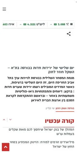 Preview of the Bizzness website, a media outlet in Israel for sponsored articles