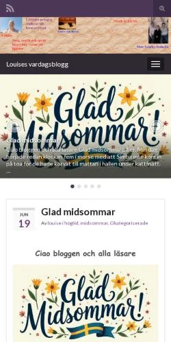 Podgląd witryny Louises vardagsblogg -, medium z kraju Szwecja do artykułów sponsorowanych