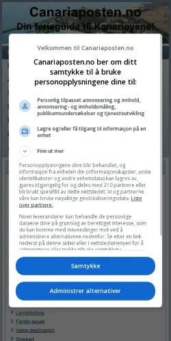 Anteprima del sito Canariaposten, media di Norvegia per articoli sponsorizzati
