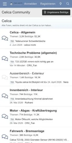 Anteprima del sito Celica Community, media di Germania per articoli sponsorizzati