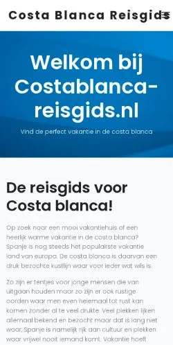 Anteprima del sito Costablanca-reisgids.nl, media di Paesi Bassi per articoli sponsorizzati