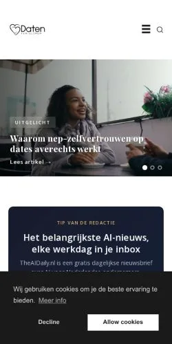 Podgląd witryny Daten Kun Je Leren, medium z kraju Holandia do artykułów sponsorowanych