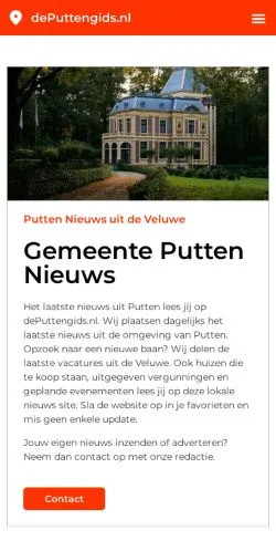 Podgląd witryny Putten Laatste Nieuws, medium z kraju Holandia do artykułów sponsorowanych