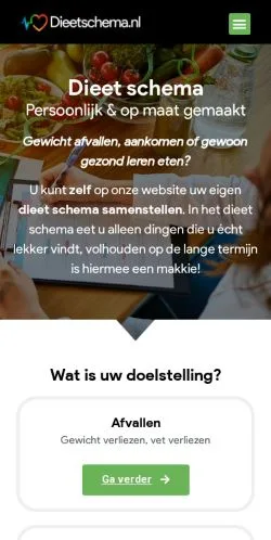Vorschau der Website Dieet Schema, Medium aus Niederlande für gesponserte Artikel