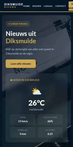Voorbeeld van de site Diksmuidenieuws, medium uit België voor gesponsorde artikelen