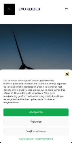 Podgląd witryny Eco Keuzes, medium z kraju Holandia do artykułów sponsorowanych