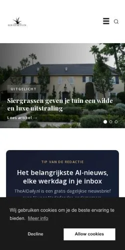 Anteprima del sito Een Luxe Tuin, media di Paesi Bassi per articoli sponsorizzati
