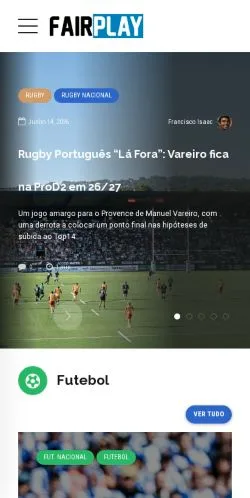 Aperçu du site Fair Play, média de Portugal pour articles sponsorisés
