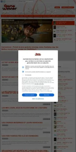 Vorschau der Website Game Winner, Medium aus Frankreich für gesponserte Artikel