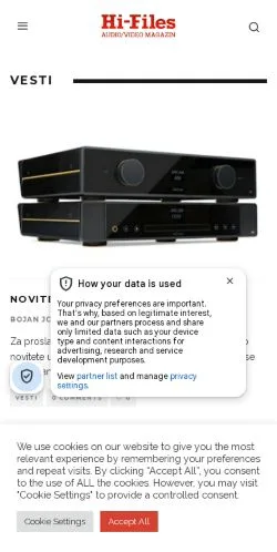 Anteprima del sito Hi-Files, media di Stati Uniti per articoli sponsorizzati