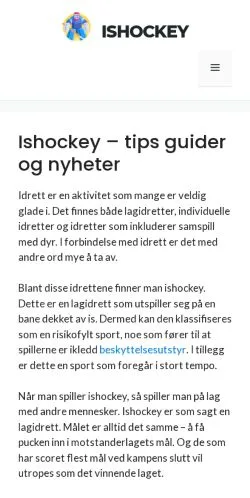 Anteprima del sito Ishockey Nyheter, media di Norvegia per articoli sponsorizzati