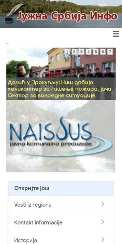 Anteprima del sito Јужна Србија Инфо, media di Serbia per articoli sponsorizzati