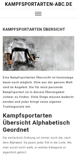 Anteprima del sito Kampfsportarten ABC, media di Germania per articoli sponsorizzati