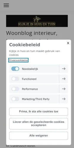 Anteprima del sito Kijkje In Huis En Tuin, media di Paesi Bassi per articoli sponsorizzati
