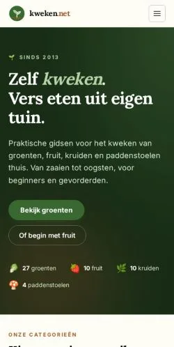 Aperçu du site Kweken, média de Pays-Bas pour articles sponsorisés