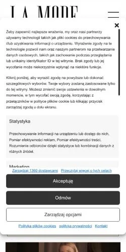 Forhåndsvisning av nettstedet LAMODE, medium fra Polen for sponsede artikler