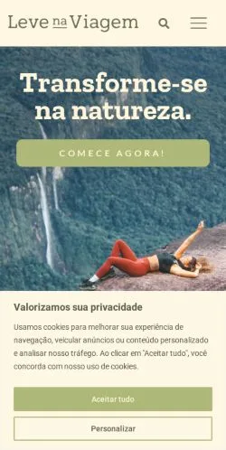 Anteprima del sito Leve Na Viagem, media di Brasile per articoli sponsorizzati