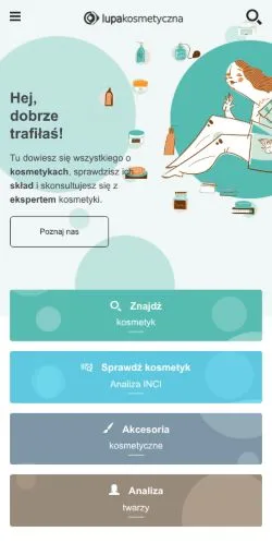 Anteprima del sito Lupa Kosmetyczna, media di Polonia per articoli sponsorizzati