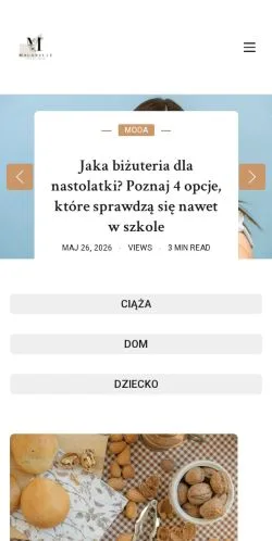 Förhandsvisning av webbplatsen Malabelle, medium i Polen för sponsrade artiklar