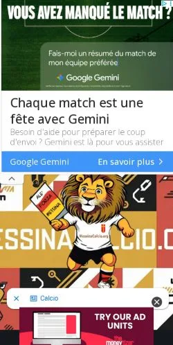 Anteprima del sito Messina Calcio, media di Italia per articoli sponsorizzati