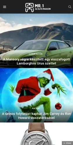 Podgląd witryny MR. 1, medium z kraju Węgry do artykułów sponsorowanych