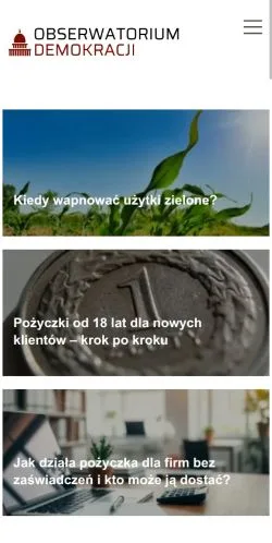Anteprima del sito Obserwatoriumdemokracji, media di Polonia per articoli sponsorizzati