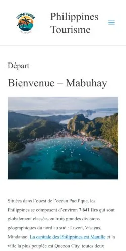 Podgląd witryny Philippines Tourisme, medium z kraju Francja do artykułów sponsorowanych