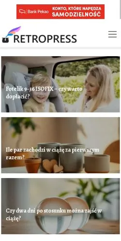 Anteprima del sito Retropress, media di Polonia per articoli sponsorizzati