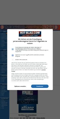 Vista previa del sitio Rot-Blau WSV, medio de Alemania para artículos patrocinados
