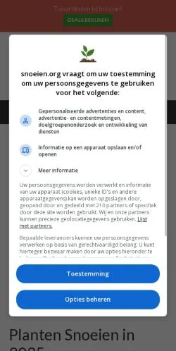 スポンサード記事向けのオランダメディア、Snoeienのサイトプレビュー