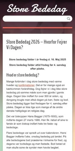 Anteprima del sito Store Bededag, media di Danimarca per articoli sponsorizzati