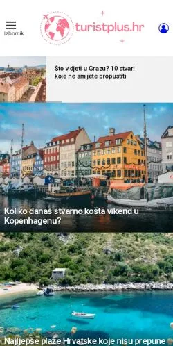 Podgląd witryny TuristPlus, medium z kraju Chorwacja do artykułów sponsorowanych
