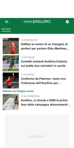 Anteprima del sito Tutto Avellino, media di Italia per articoli sponsorizzati