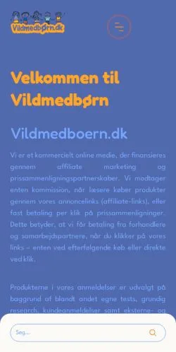 스폰서 기사용 덴마크 매체 Vildmedbørn 사이트 미리보기