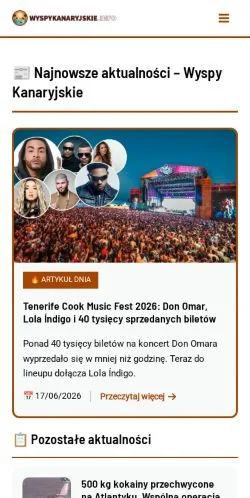 Podgląd witryny Wyspy Kanaryjskie, medium z kraju Polska do artykułów sponsorowanych