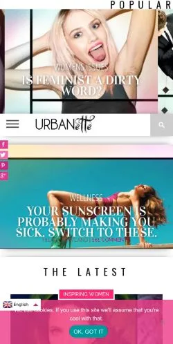 스폰서 기사용 미국 매체 Urbanette 사이트 미리보기